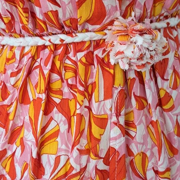 Poupette St. Barth Mara Strapless Floral Maxi Dress Size Red Pink Petal - Picture 10 of 14